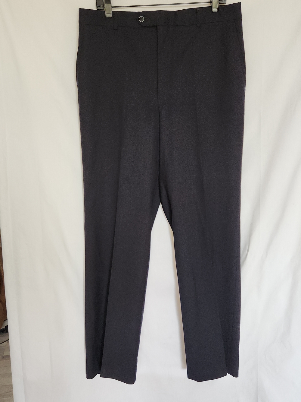 Stafford Black Worsted Wool Dress Pants 36x32 Classic Formal Tailored